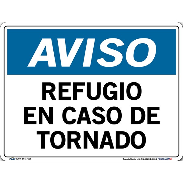 Vinyl Label Sign, 9-1/2" Height, 12-1/2" Width, Vinyl Label, Rectangle, Spanish